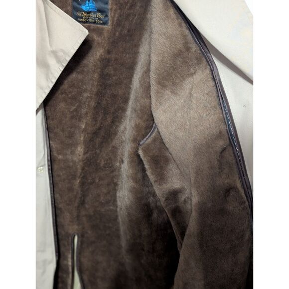 Vintage Clipper Mist All Weather Lined Trench Coat w/ Belt Men's Size 44 Long - Picture 7 of 15